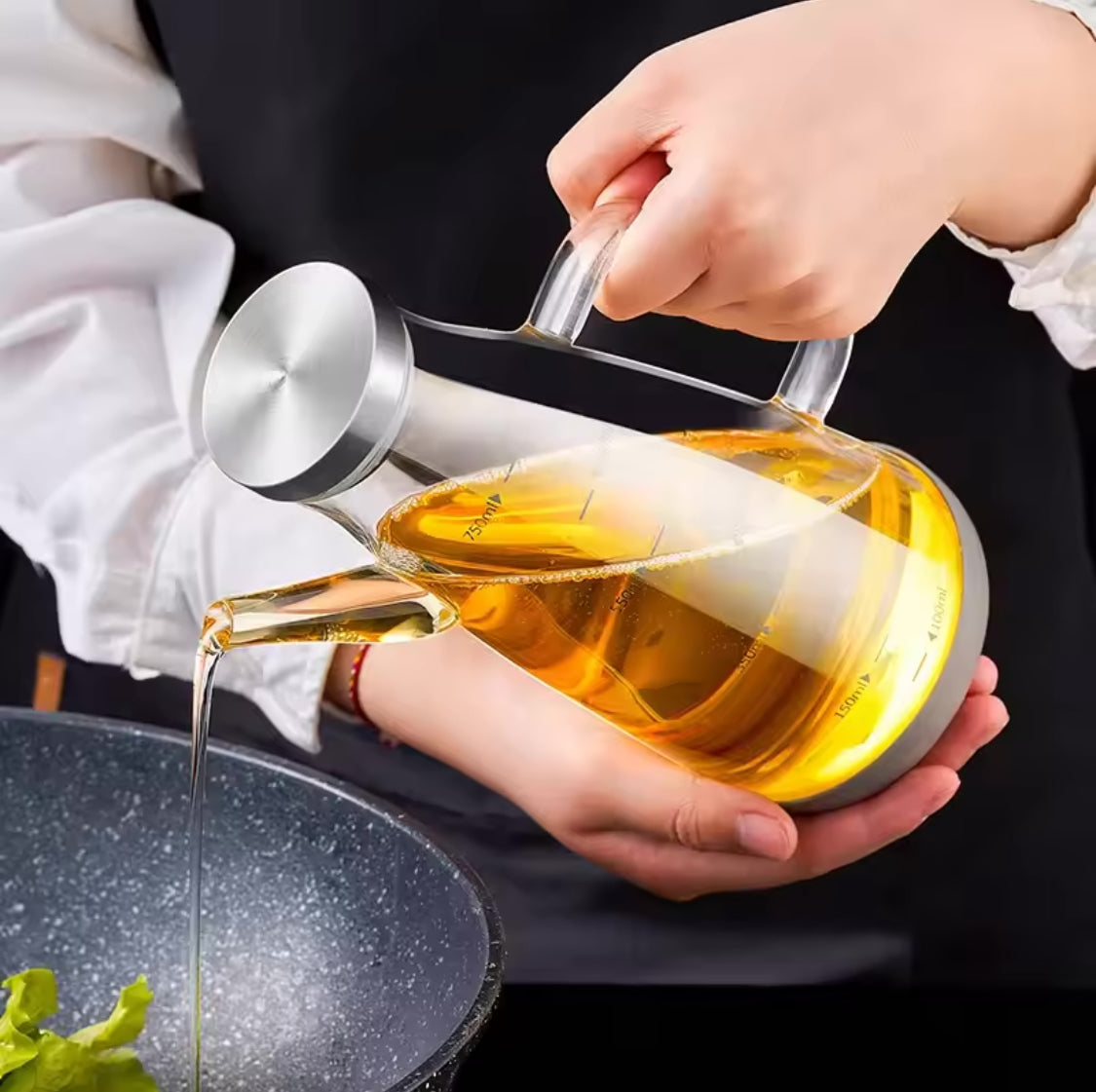 750ml Transparent Oil Jug, Glass Oil Dispenser, Transparent Oil Jug With Stainless Steel, Oil Glass Bottle, Anti-Leak Transparent Oil Bottle 750ml Transparent Oil Jug, Glass Oil Dispenser, Transparent Oil Jug With Stainless Steel, Oil Glass Bottle, Anti-Leak Transparent Oil Bottle
